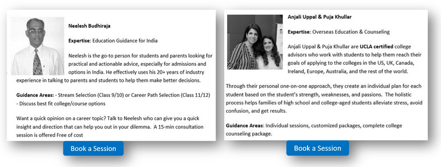 Book a counseling session